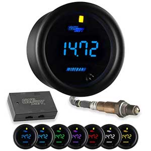 GlowShift Black 7 Color Series Wideband AFR Gauge Kit for Cars