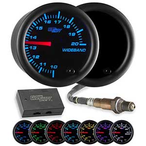 GlowShift Tinted 7 Color Analog Wideband AFR Gauge 